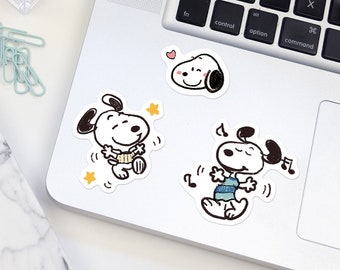 Snoopy Decal Sticker Set B | Laptop Decal | iphone & ipad stickers | Decorative sticker | Vinyl Sticker | Waterproof Sticker