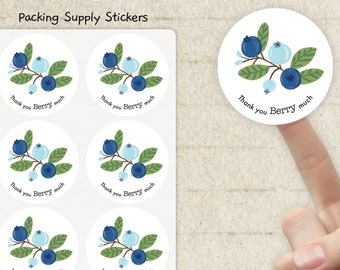 Thank you berry much Stickers | Blueberry Sticker |  Small Business Owner | Packing order Stickers | Packing Sticker