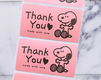 Snoopy Thank you Label | Thank you Thermal Label | Packing sticker | Packing Label | Snoopy Sticker |