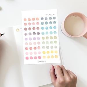 Transparent Color Dot Stickers  | Watercolor Stickers | Sticker Sheet | Planner stickers  | Journal stickers | Scrapbook | Bujo stickers