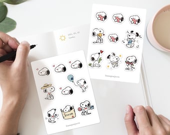 Snoopy Sticker Set  A  | Planner stickers |Journal stickers | Scrapbook | Bujo stickers