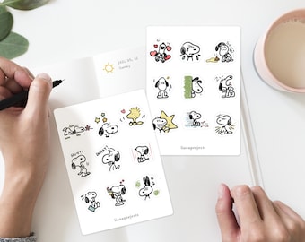 Snoopy Sticker Set B   | Planner stickers |Journal stickers | Scrapbook | Bujo stickers