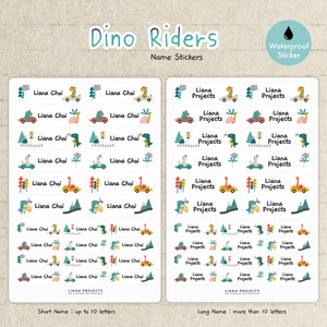 Dinosaurier Name Aufkleber |  48 Namensetiketten für Kinder | Kita Label | Etiketten für Schulmaterial.