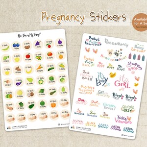 Baby Sizes Stickers | Baby Bump Stickers | Pregnancy Sticker ...