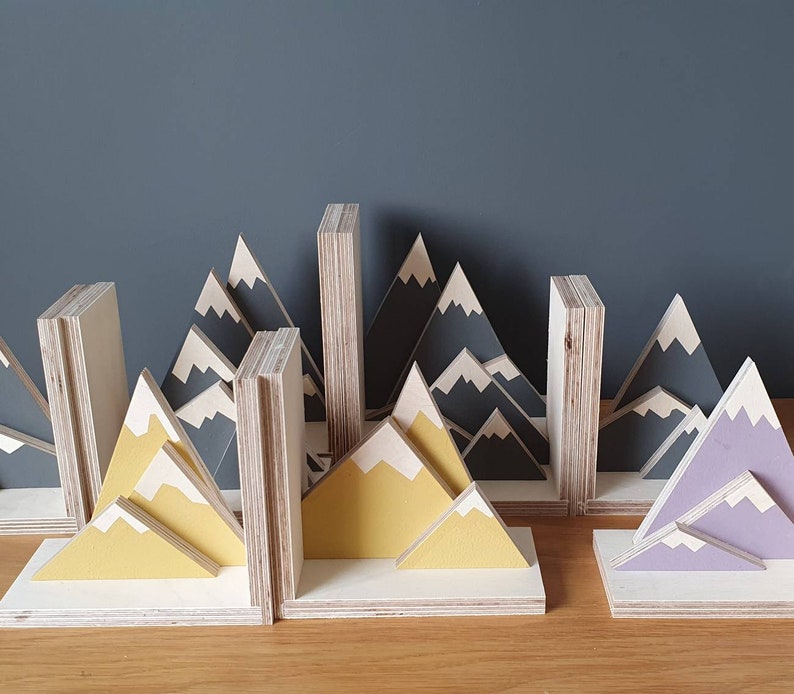 Pair of Handmade Mountain Bookends Adventure Theme Etsy