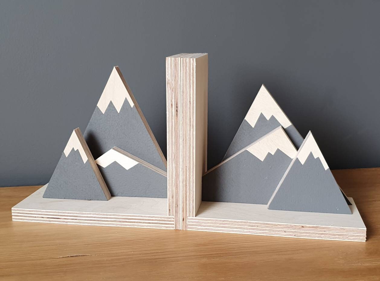 Pair of Handmade Mountain Bookends Adventure Theme Etsy
