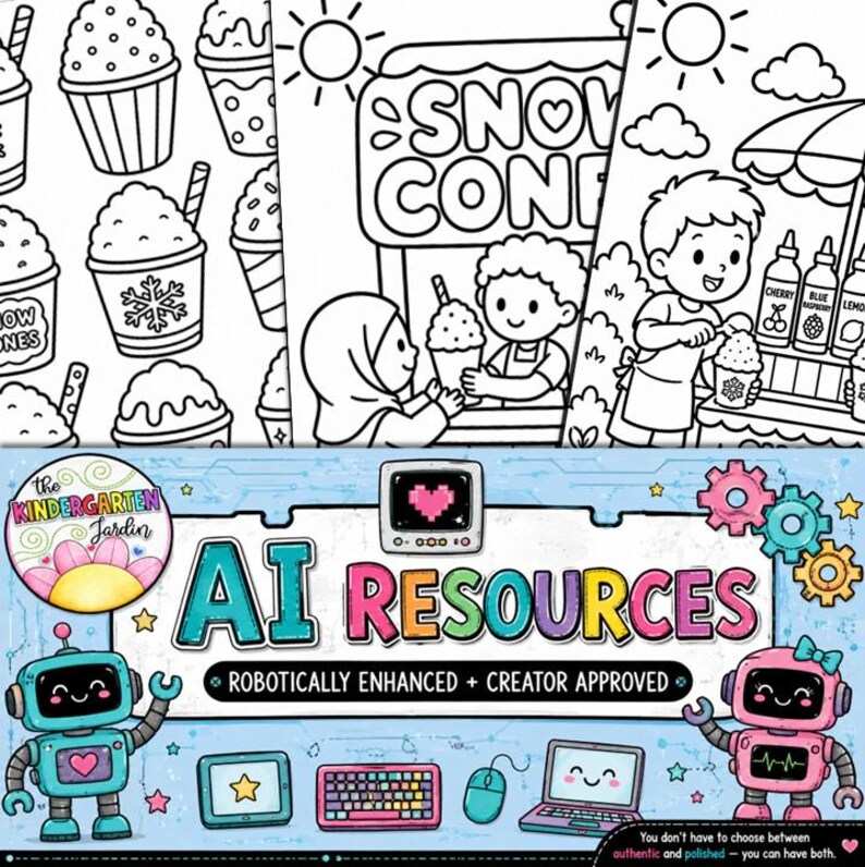 Snow Cone Coloring Pages Printable Pack | Summer Kids Activities ...