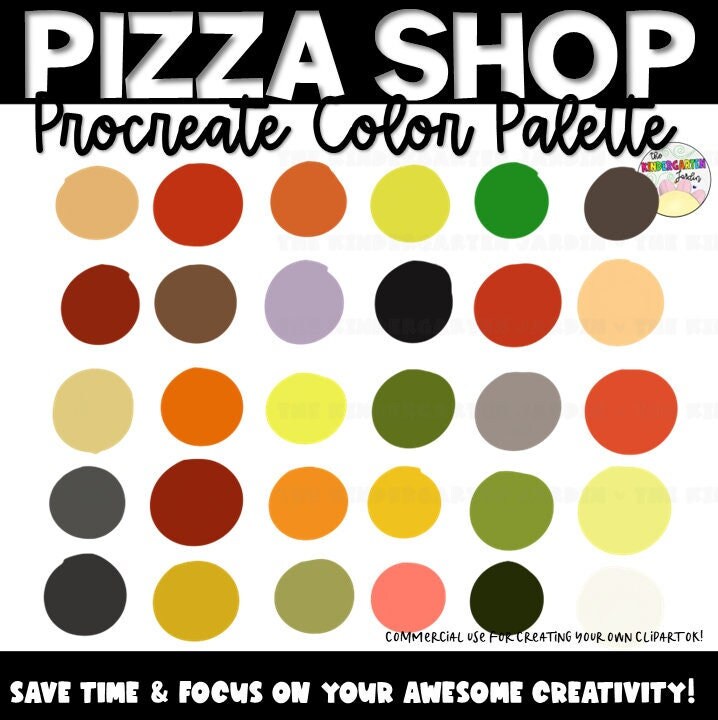Pizza Party Palette for Procreate, Pizza Shop Color Palette, Color ...