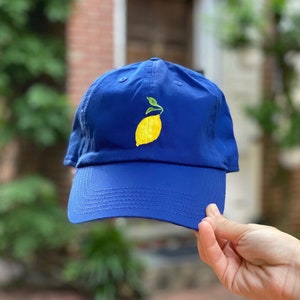 Hand Painted Lemon Design Baseball Cap