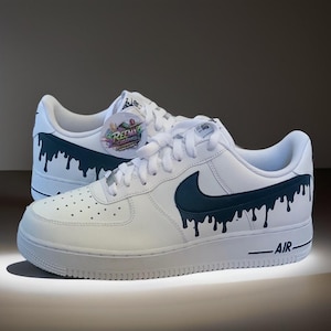 Custom Black Drip Nike Air Force 1s ⎮ Hand Painted AF1s ⎮ Personalised Trainers ⎮ Custom Sneakers UK ⎮ Streetwear Gift Shoes ⎮ Custom AF1s