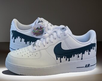Custom Black Drip Nike Air Force 1s ⎮ Hand Painted Af1s