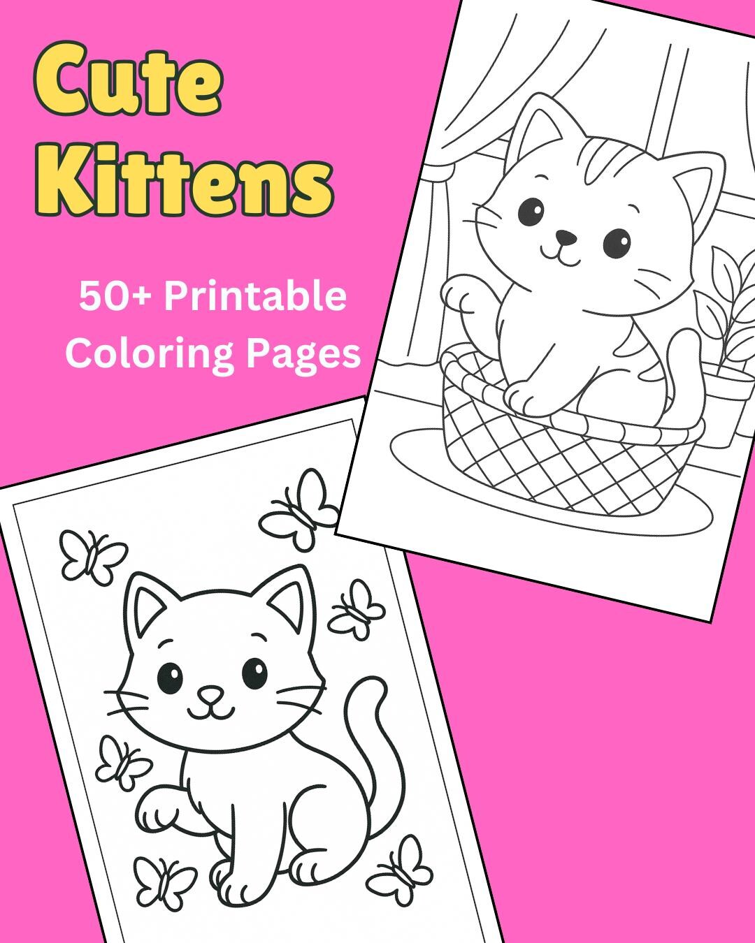 Kitten Coloring Pages | 50+ Printable Designs (PDF Download) - Etsy