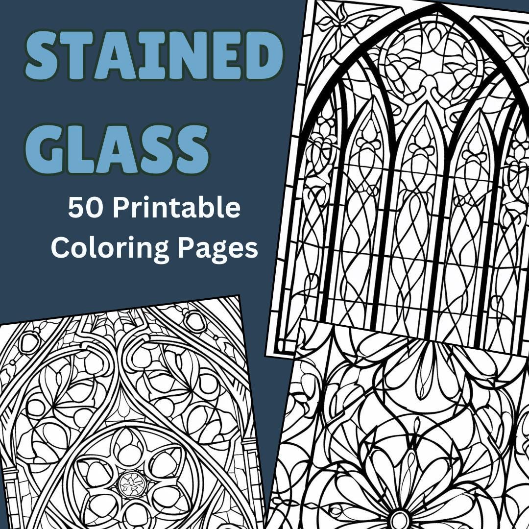 50 Printable Stained Glass Patterns Intricate Designs for Adults