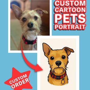 Custom Pet Cartoon Portrait | Digital Download