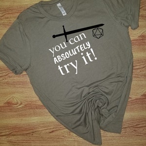 You Can Absolutely Try, Dnd Shirt, D&D Shirt, Funny Shirt, Funny Dungeons and Dragons Shirt, Dungeon and Dragons