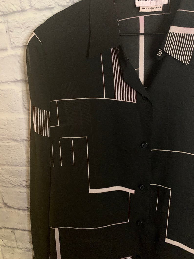 Vintage Chiffon Crepe Patterned Blouse.