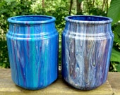 Painted glass vases