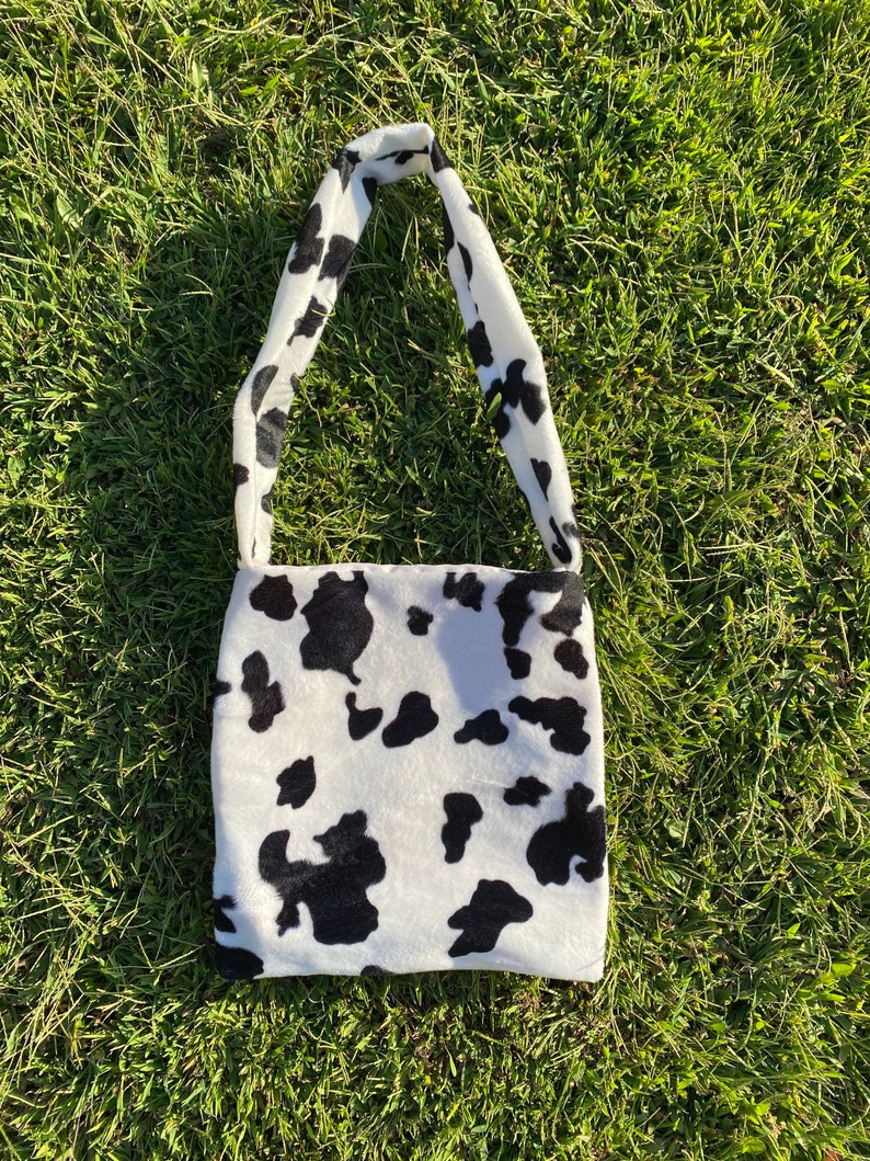 cow print canvas bag