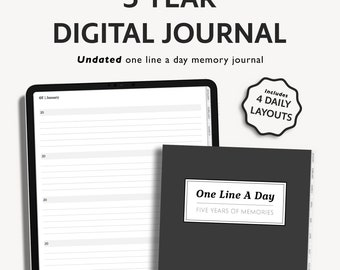 5 Year Digital Journal: One Line A Day Memory Keeper (PDF)