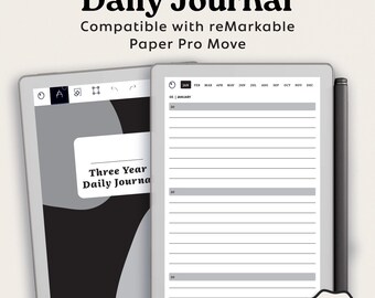 3 Year Daily Journal for reMarkable Paper Pro Move (PDF)