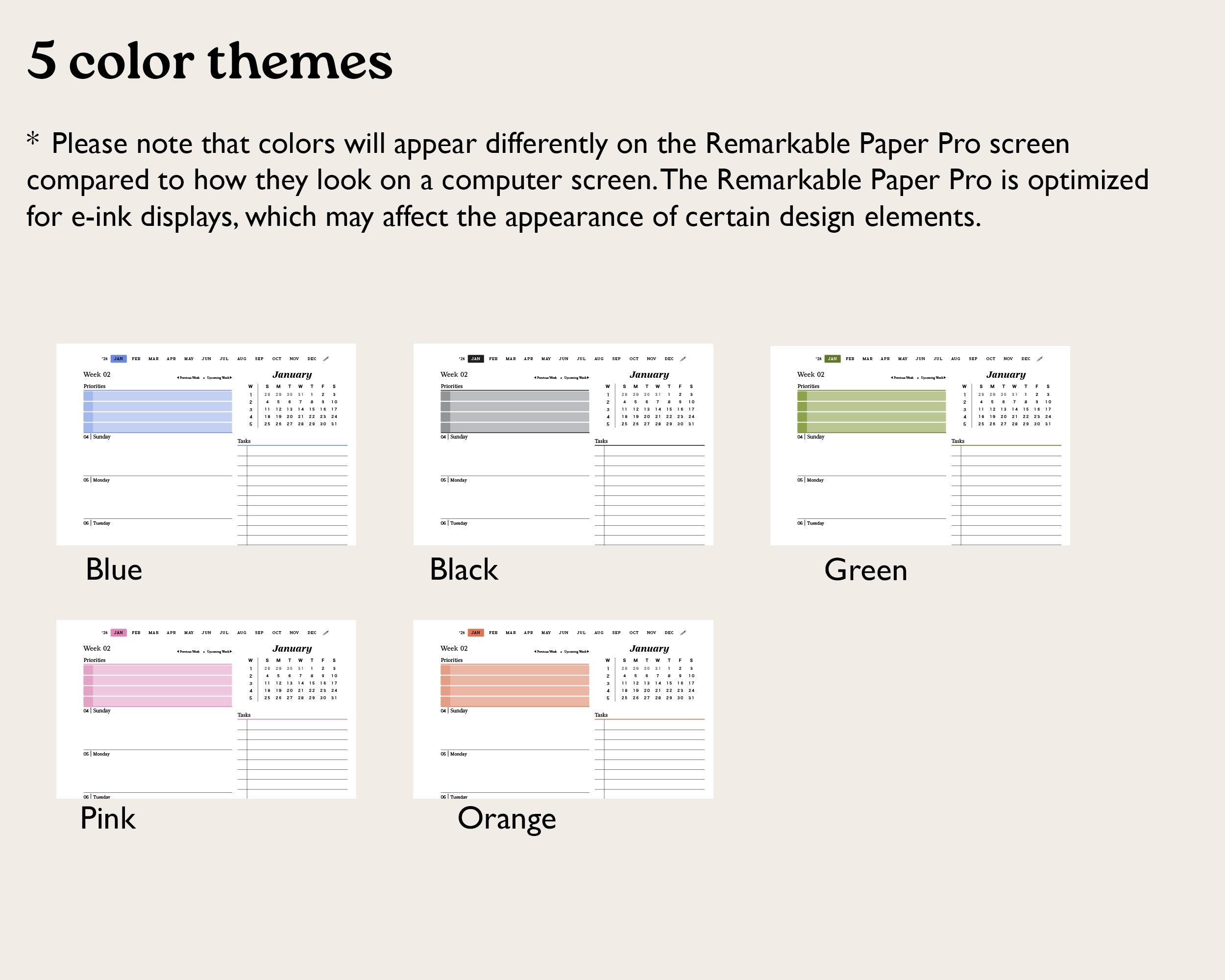 2026 Daily Digital Planner for Remarkable: Minimalist Hyperlinked PDF ...