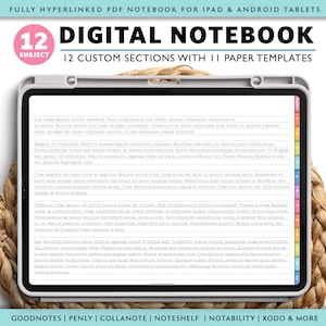 Digital Notebook with Tabs, Goodnotes Notebook, iPad Notebook, Digital Journal, Goodnotes Journal, Colorful Notebook, Landscape, Rainbow