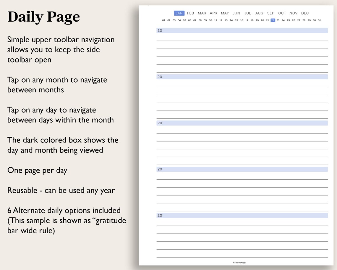Five Year Daily Journal: Compatible With Remarkable Paper Pro (PDF) - Etsy