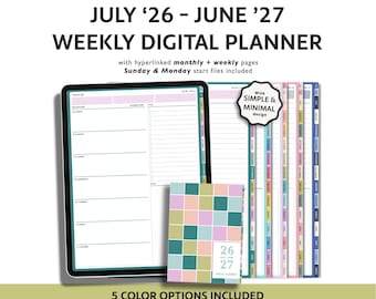 2026-2027 Minimal Weekly Digital Planner: GoodNotes Academic Year Agenda (Digital Download