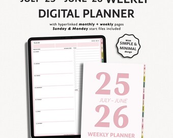 2025-2026 Mid-Year Digital Planner: GoodNotes iPad Agenda (Digital Download
