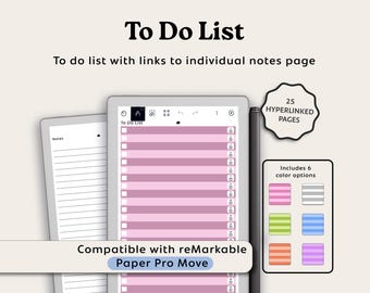 To Do List for reMarkable Paper Pro Move (Digital Download)