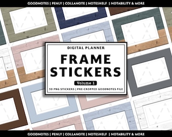 Photo Frame Digital Planner Stickers: GoodNotes PNG Stickers