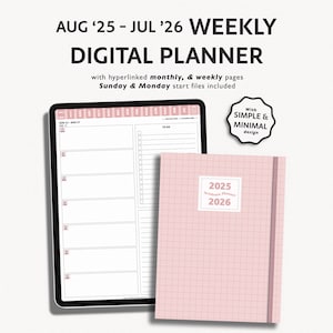 2025 2026 Digital Academic Planner, GoodNotes Agenda for Students, Mid Year Planner August Start, Planner for iPad, Student Planner Digital