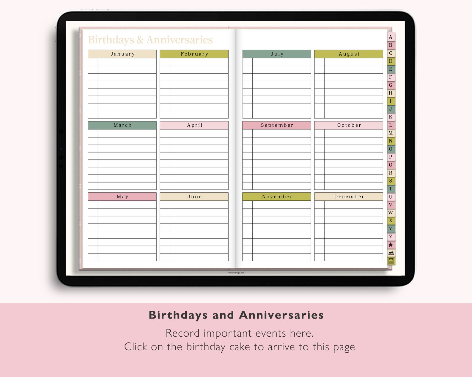 Digital Address Book, Goodnotes Contact Book, Phone Book Digital