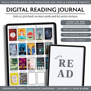 Digital Reading Journal: Book Review Tracker for GoodNotes (PDF)