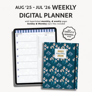 2025 2026 Digital Academic Planner, GoodNotes Agenda for Students, Mid Year Planner August Start, Planner for iPad, Student Planner Digital