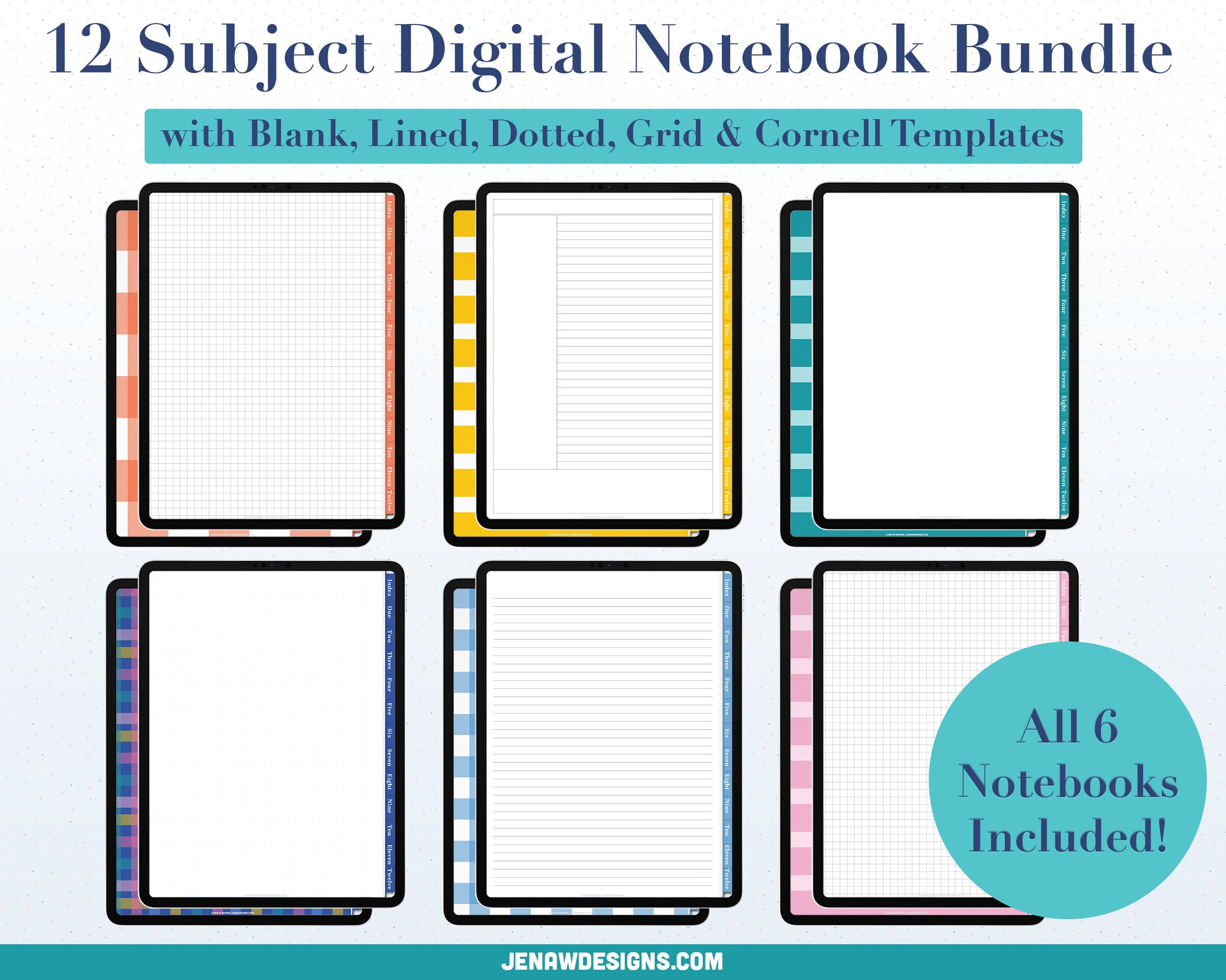 Digital Notebook with Tabs Digital Notebook Bundle Goodnotes Etsy