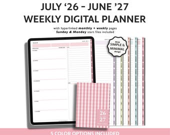 2026-2027 Mid-Year Weekly Digital Planner: GoodNotes iPad Agenda (Digital Download