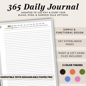 Diario giornaliero non datato per reMarkable Paper Pro, Paper Pro 365 Journal, modello di diario a colori per reMarkable Paper Pro, quaderno giornaliero
