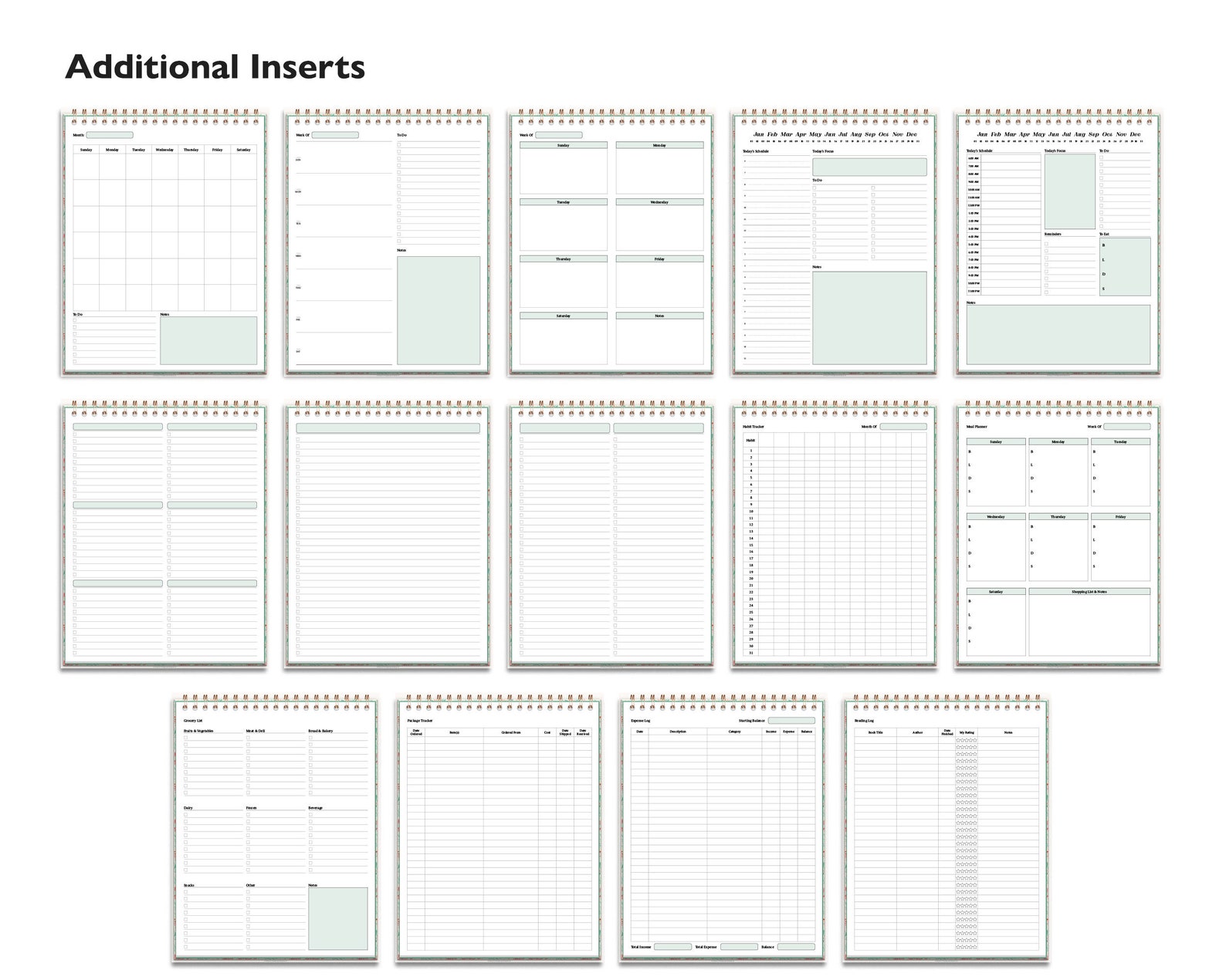 Premium Digital Notebook, Spring Floral Digital Notepad With Rings ...