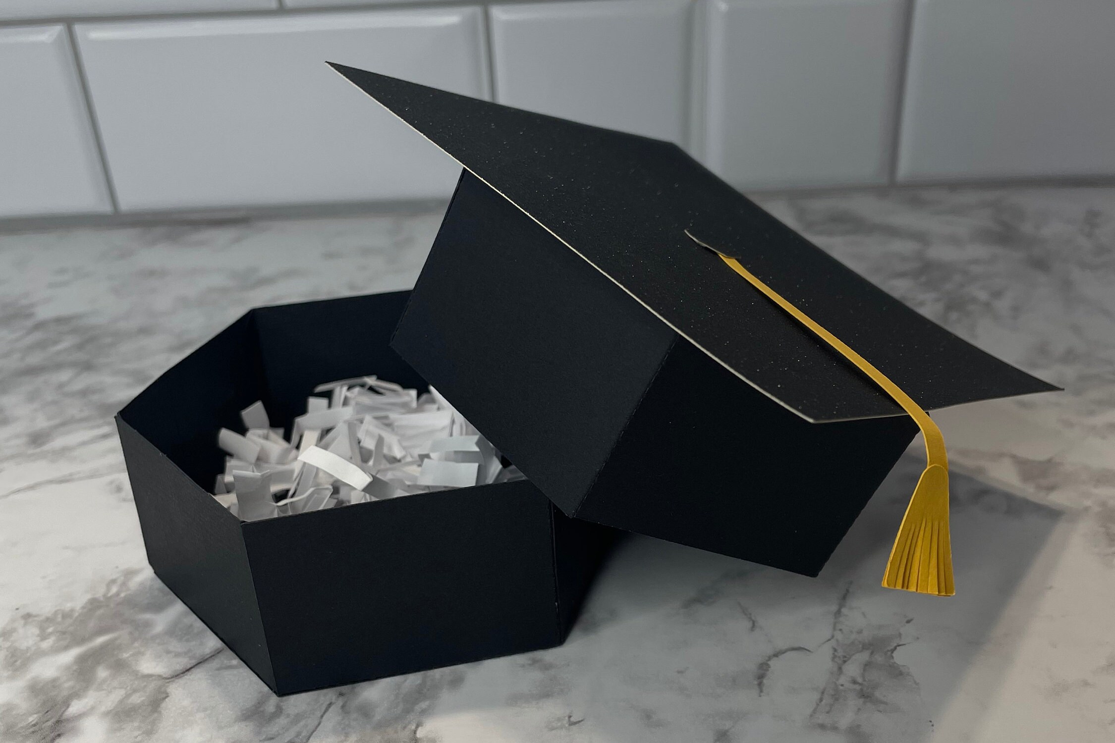 Grad Cap Gift Box Graduation Tassel Paper Crafts Party Etsy