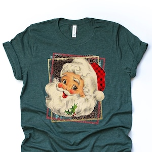 Christmas Tee, Old Fashioned Santa Claus, Retro Santa Claus Design on premium unisex shirt, 2 color choices, plus sizes available