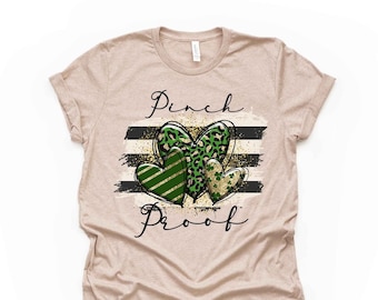 Pinch Proof St Patrick's Day Tee: Shamrock Heart Design