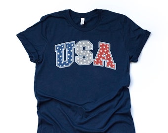 T-shirt patriotique étoile des États-Unis Word Art - Design du 4 juillet
