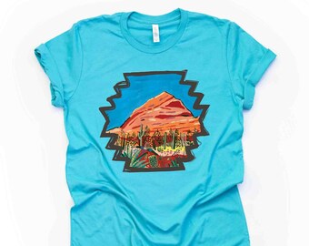 Red Rock Desert Tee: Unisex Cactus Mountain Shirt