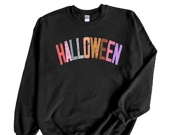 Distressed Halloween Sweatshirt: Retro Style Crewneck