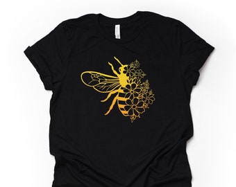 Camiseta con diseño de abeja y mandala floral: Camiseta unisex Bella + Canvas