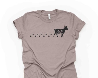 Floral Goat Walking Tee - Unisex Bella Canvas Shirt