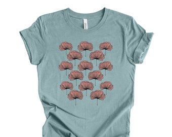 Camiseta Boho Floral: Diseño Floral Abstracto - Bella + Canvas