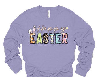 Easter Bunny Ears Long Sleeve Tee: Fun Happy Easter Design