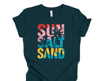 Sun Salt Sand Beach Tee: Palm Tree Vacation Shirt